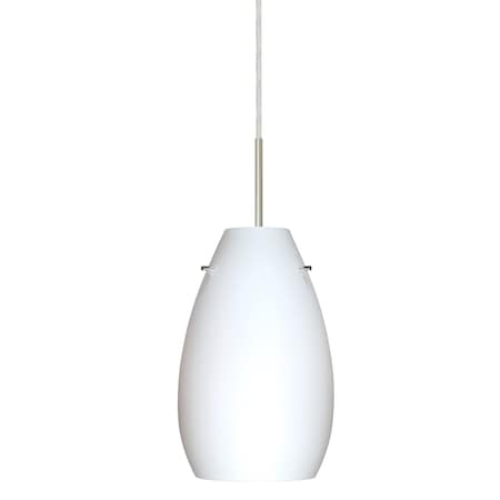 Besa Lighting Pera 9 Cord Pendant, Opal Matte, Satin Nickel Finish, 1x100W Incandescent 1JT-412607-SN